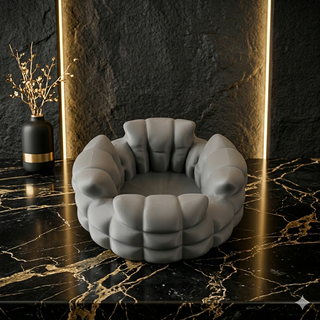 Silver Puffy Ashtray thumbnail 2