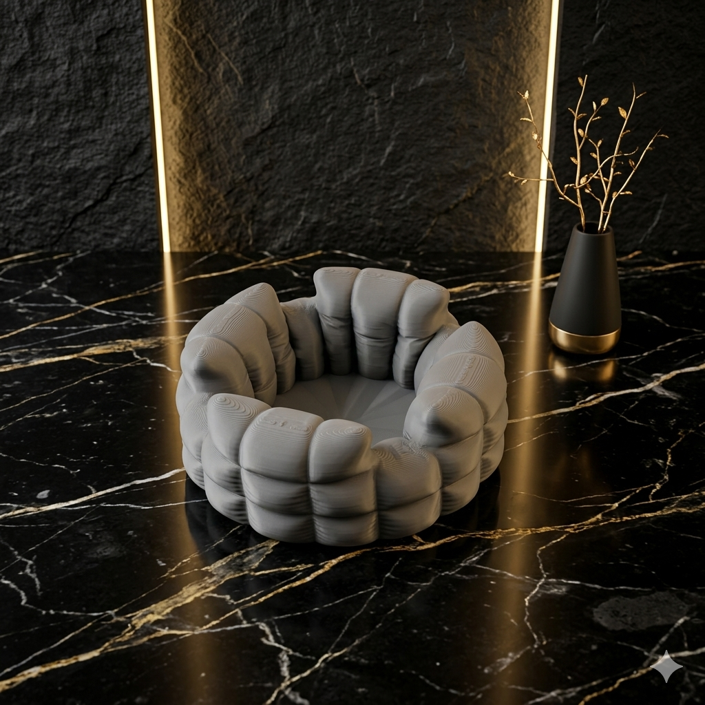 Silver Puffy Ashtray