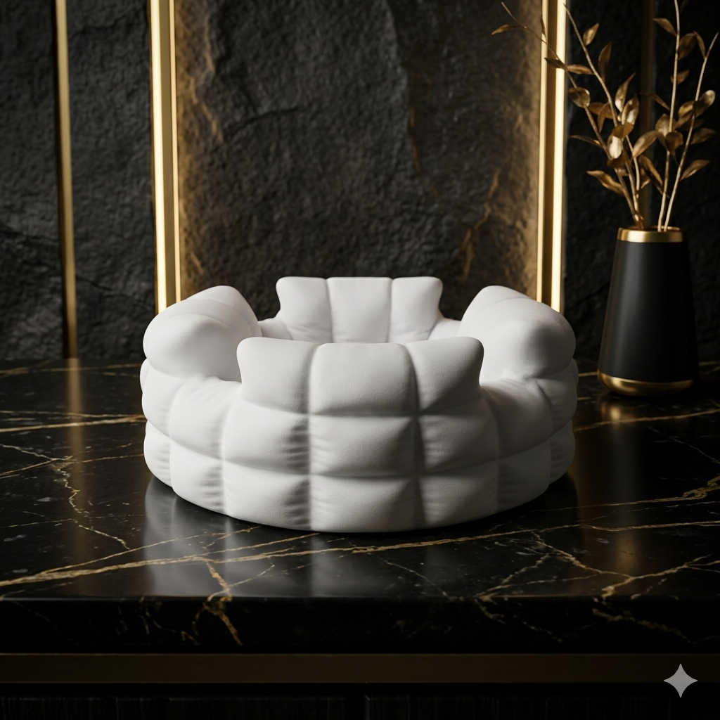 White Puffy Ashtray