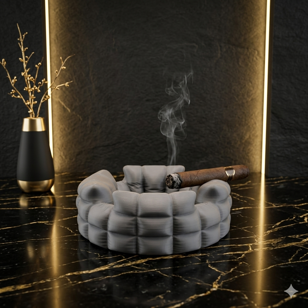 Silver Puffy Ashtray thumbnail 3